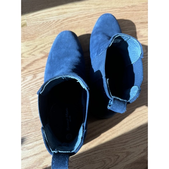 Bruno Marc Chelsea Ankle Boots Men's Size 10.5 Blue Suede Shoes Leather - Picture 5 of 7
